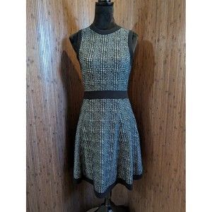kate spade dress black and white plaid sleeveless dress knee length, size 6